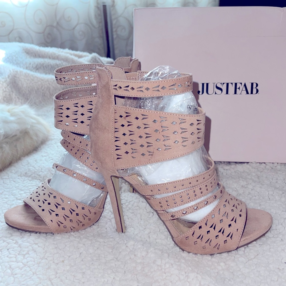 JustFab Strappy High Heels- Blush color
